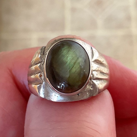 NWOT Sterling Silver 925 Labradorite Beautiful Ring Size US 6.5 - Picture 1 of 7